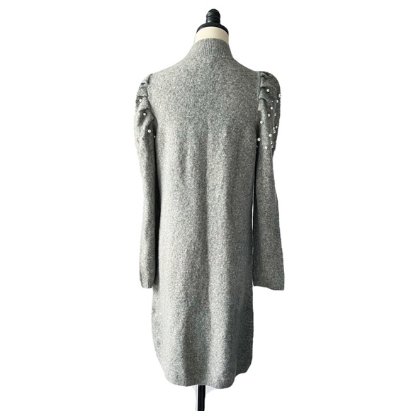 Ann Taylor Pearl Mock Neck Sweater Dress in Grey | M PETITE NWT - Picture 6 of 11
